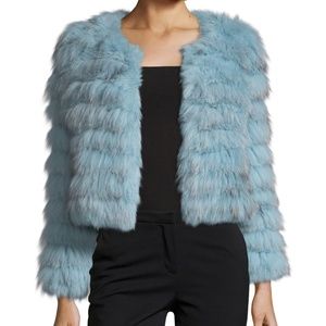 AVAILABLE!!!- Alice and Olivia Fawn Silver Fox and Fur Jacket XS